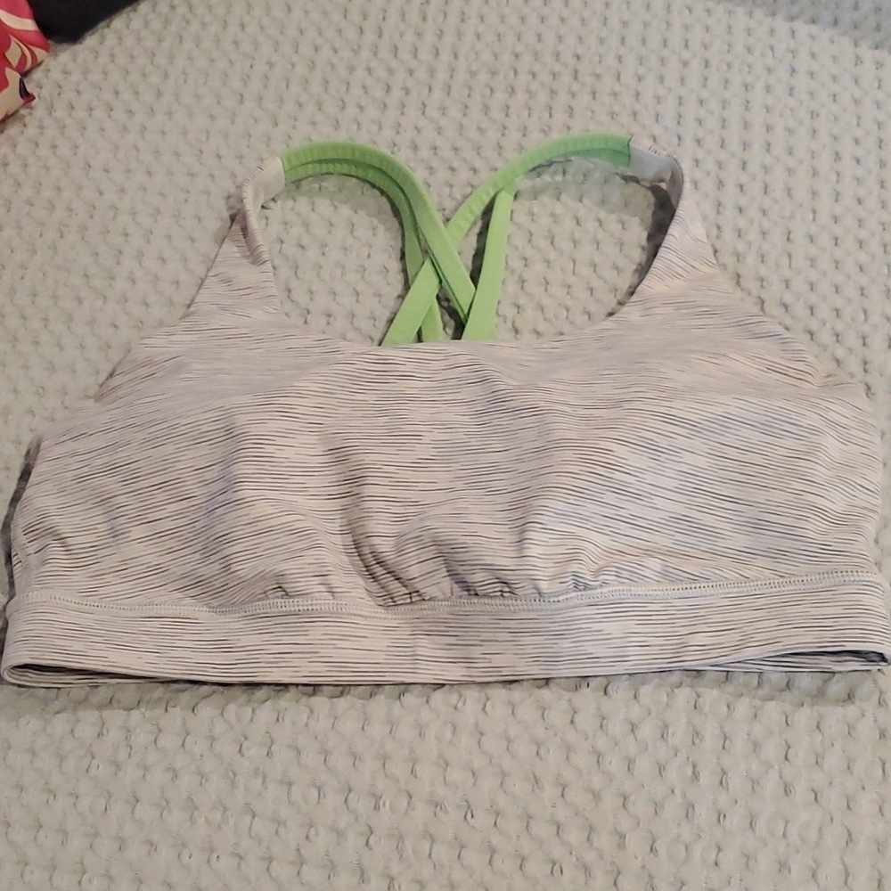 LULULEMON ENERGY BRA Wee Are From Space Nimbus Battleship/Scream Green 8